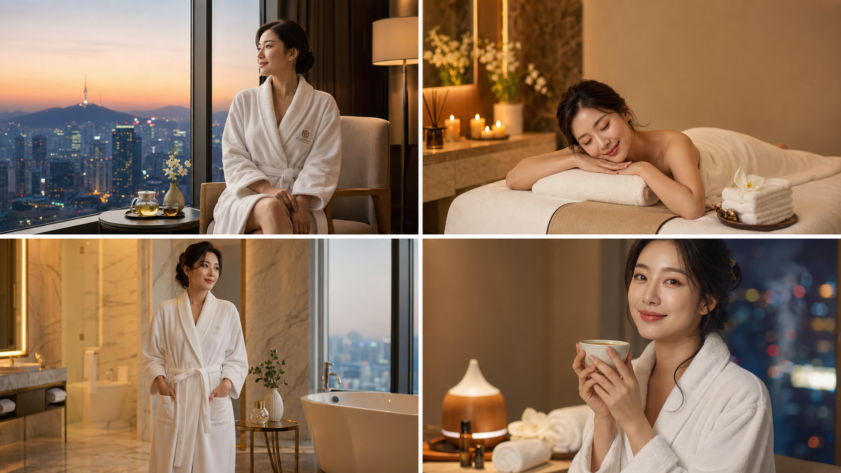 Tasteful premium hotel wellness scene for travel recovery body care